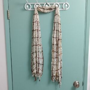 Cream and Brown Scarf